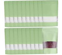 vepoty 20 Pièces Fermeture Éclair Coloré Papier D'aluminium Debout avec Fenêtre Givrée Refermable Doypack Nourriture Chocolat Café Sachets