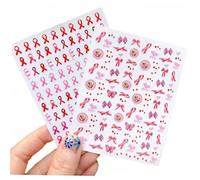 vepoty 2pcs Ribbon Nail Art Décalsification du Cancer du Sein Accessoires De Conscience des Accessoires Salon pour Santé Mammaire des Femmes