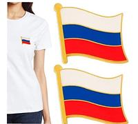 vepoty 2pcs Russie Drapeau Émail Broche Uniforme Bouton De Revers À Épingle Badge Blason Bijoux Patriotique pour Femmes Hommes