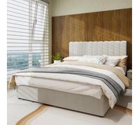 Vepssder Lit Coffre 160x200 avec sommier à Lattes,Cadre de lit 2 Personnes 160x200 avec Rangement,lit Adulte Double capitonné avec Rangement,en Polaire hollandaise lit Plateforme,Beige