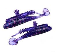 Ver flottant en plastique avec configuration queue en T pour présentations Ned Rig, appât souple de 7,1 cm 3 g offrant une action flottante et un mouvement de natation naturel (couleur C)
