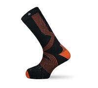 VER JARI Chaussette étanche imperméable | Waterproof | Hauteur Mi-mollet | Intérieur Molleton Mérinos | Noir-Orange L