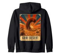Ver Mortel Mongol Désert de Gobi Rétro Cryptid Voyage Sweat à Capuche