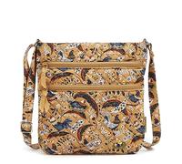 Vera Bradley Cotton Triple Zip Hipster Crossbody Purse, Portefeuille à bandoulière Femme, Poules françaises, Einheitsgröße