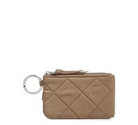 Vera Bradley Étui Portefeuille à Fermeture éclair en sergé avec Protection RFID, Porte-Carte d'identité Femme, Marron Clair, Taille Unique