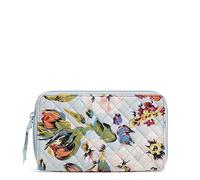 Vera Bradley Femme Deluxe Travel Wallet with RFID Protection Accessoire de Voyage, Sea Air Floral-Coton recyclé, Taille Unique