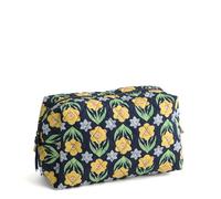 Vera Bradley Grande Trousse de Maquillage en Coton de qualité supérieure, jonquilles, jonquilles, Jonquilles, Grande Trousse de Maquillage en Coton de qualité supérieure