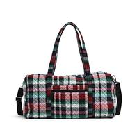 Vera Bradley Large Travel Duffle Bag, Duffel de Nuit Femme, Ribbons Plaid-Coton recyclé, Einheitsgröße