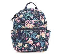 Vera Bradley Petit sac à dos en coton pour femme, Jardin Flamingo, Taille unique