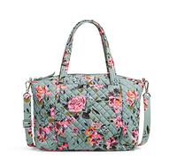 Vera Bradley Pleated Multi-Strap Shoulder Satchel Purse, Sac à Main Femme, Rosy Outlook-Coton recyclé, Taille Unique