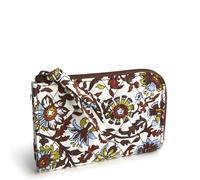 Vera Bradley Pochette en Coton pour Femme avec Fermeture éclair pour Cartes, Marrakech Vines Crème, Taille Unique