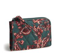 Vera Bradley Pochette zippée en coton pour cartes, vert, Taille unique