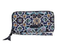 Vera Bradley Portefeuille accordéon RFID en coton, médaillon de Lisbonne, cool