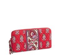 Vera Bradley Portefeuille Continental en Coton de qualité supérieure pour Femme, Motif Cachemire Fleuri, Baies de Goji, Taille Unique