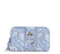 Vera Bradley Portefeuille en Coton pour Femme avec Protection RFID, Sweet Garden Bleu, Taille Unique