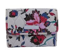 Vera Bradley Portefeuille Euro en coton, motif vigne florale, Multicolore, Fermeture à languette