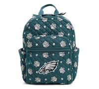 Vera Bradley Premium Cotton Small Backpack Bookbag, Philadelphia Eagles sur Bandana Vert/Noir, Taille Unique Femme