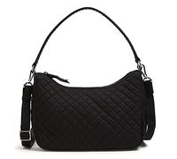 Vera Bradley Sac à bandoulière Frannie Crescent Femme, Noir-Coton recyclé, Taille Unique