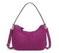 Vera Bradley Sac à bandoulière Frannie Crescent Sac à Main Sacoche Bandoulière en coton, framboise foncé, Framboise foncée