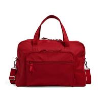 Vera Bradley Sac de Voyage, Duffel de Nuit Femme, Rouge Cardinal-Coton recyclé, Taille Unique