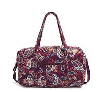 Vera Bradley Sac de Voyage Plat emblématique pour Femme, Sac de Sport en Coton Signature, Jamboree Paisley, Taille Unique, Sac de Voyage Plat en Coton