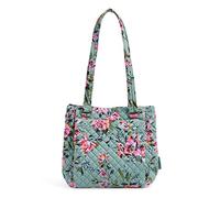 Vera Bradley Sacoche à bandoulière Multi-Compartiments, Sac à Main Femme, Rosy Outlook-Coton recyclé, Taille Unique