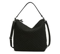Vera Bradley Sacoche Bandoulière Surdimensionnée en Coton pour Femme, Noir - Coton Recyclé, Taille Unique