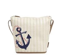 Vera Bradley Straw Bucket Crossbody Purse, Sac à bandoulière Femme, Regatta Anchor Navy, Einheitsgröße