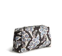 Vera Bradley Trousse de Maquillage en Polyester sergé pour Femme Taille M, Calyx + Plume Noir, Taille Unique, Polyester sergé Moyen cosmétique