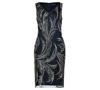 Vera Mont Damen Robe Droite à Broderies Silver/Dark Blue 46