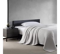 Vera Wang - Couverture pour Grand lit, literie en Coton de Luxe, Essentiels Super Doux avec Tricot gaufré Gris gaufré, Grand lit