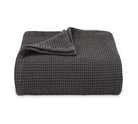Vera Wang - Couverture pour très Grand lit en Coton, Accessoires Essentiels Super Doux avec Tissage gaufré (Gris Anthracite, très Grand lit)