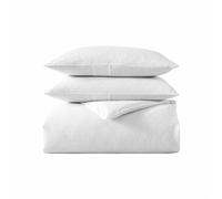 Vera Wang - King Duvet Cover Set, Soft Cotton Bedding Set with Matching Shams, Button Closure, Chic Room Essentials (Waffle Pique White, King)