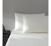 Vera Wang Luxueuse Parure 4 pièces de lit Queen Size en Satin de Coton Doux et Lisse à 320 Fils/cm², Belle décoration d’intérieur, Ivoire