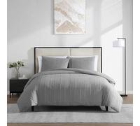 Vera Wang Parure de lit 3 pièces en Coton naturellement Doux, gracieuses et Lisses avec Une Sensation de légèreté, Gris, Grand lit