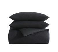 Vera Wang Parure de lit de Luxe en Coton avec taies Assorties, décoration d'intérieur pour Toutes Les Saisons, Motif gaufré piqué Noir, Grand lit