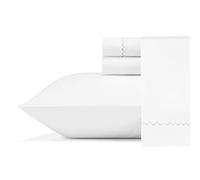 Vera Wang - Parure de lit en Satin de Coton Lisse, résistante aux Plis pour décoration d'intérieur (Gris festonné, très Grand lit)