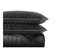 Vera Wang - Parure de lit King Size avec taies d'oreiller, décoration d'intérieur en Velours Toutes Saisons (Noir Diamant, très Grand lit)