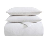 Vera Wang - Parure de lit King Size en Coton de Luxe avec Fermeture à Boutons, Comprend des taies d'oreiller Assorties (Plis texturés, Blancs)