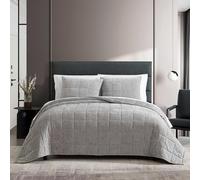 Vera Wang - Parure de lit King Size Super Douce avec taies d'oreiller Assorties, Essentiels de Chambre Modernes (boîte en Chenille Gris argenté uni, très Grand lit)