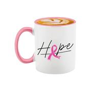 Veracco Tasse à café en céramique avec ruban rose « Hope » pour la sensibilisation au cancer du sein avec ruban rose