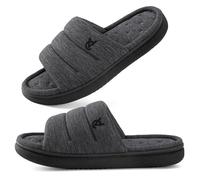 VeraCosy Chaussons à orteils ouverts pour hommes Mousse mémoire Chaussons intérieurs et extérieurs Havane,44-45 EU