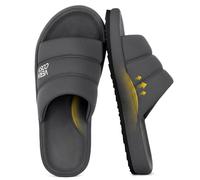 VeraCosy Chaussons à orteils ouverts pour hommes Tricot de maïs respirable mousse mémoire et semelle antidérapante Gris,44-45,EU