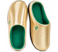 VeraCosy Chaussons bicolores en mousse à mémoire de forme pour homme, Finale Or-Vert, 44-45 EU