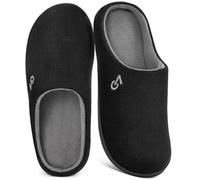 VeraCosy Chaussons bicolores en mousse à mémoire de forme pour homme, Noir gris discret, 44-45 EU