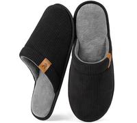 VeraCosy Chaussons respirantes douces pour hommes à mémoire foam intérieur outdoor l'été et l'automne pantoufles Bescheidenes Schwarz，44/45 EU