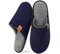 VeraCosy Chaussons respirantes douces pour hommes à mémoire foam intérieur outdoor l'été et l'automne pantoufles Dunkles Marineblau，44/45 EU