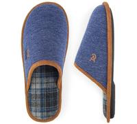 VeraCosy Chaussons tricotés écossais classiques en mousse à mémoire de forme pour homme,Bleu Marine,40-41 EU