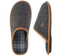 VeraCosy Chaussons tricotés écossais classiques en mousse à mémoire de forme pour homme,Noir,40-41 EU