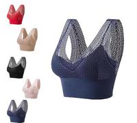 VeraCurves - Effortless Shaping Bra,Effortless Shaping Bras for Women No Underwire,Soft Seamless No Underwire Full Coverage (Blue,TTG)